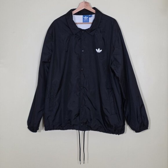 Adidas Originals By Nigo Coach Jacket Mens XL Black Snaps Lined Streetwear FLAW